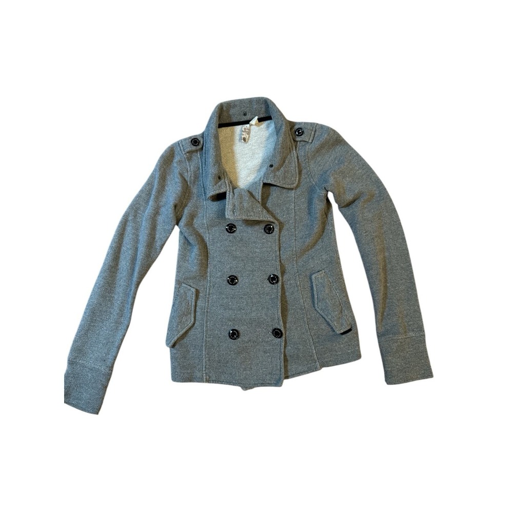 Element Wood & Thread Women's Gray Double Breasted Pea Coat | Size S